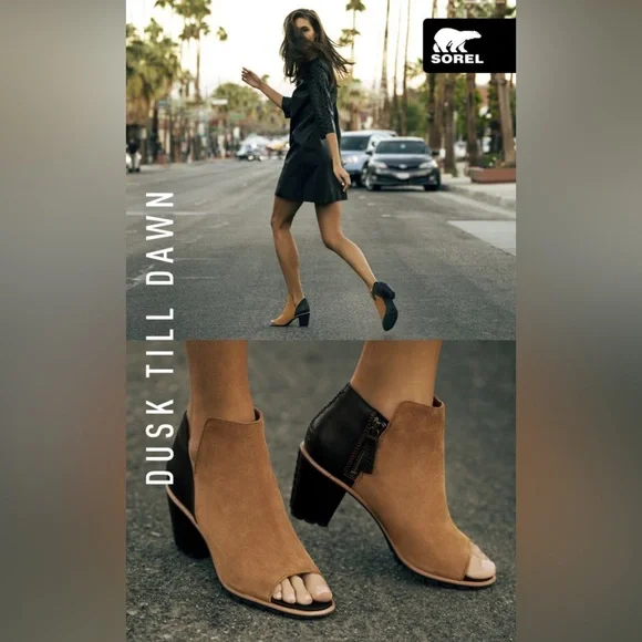 NWOB Sorel Nadia Heeled Peep Toe Bootie - Picture 14 of 14